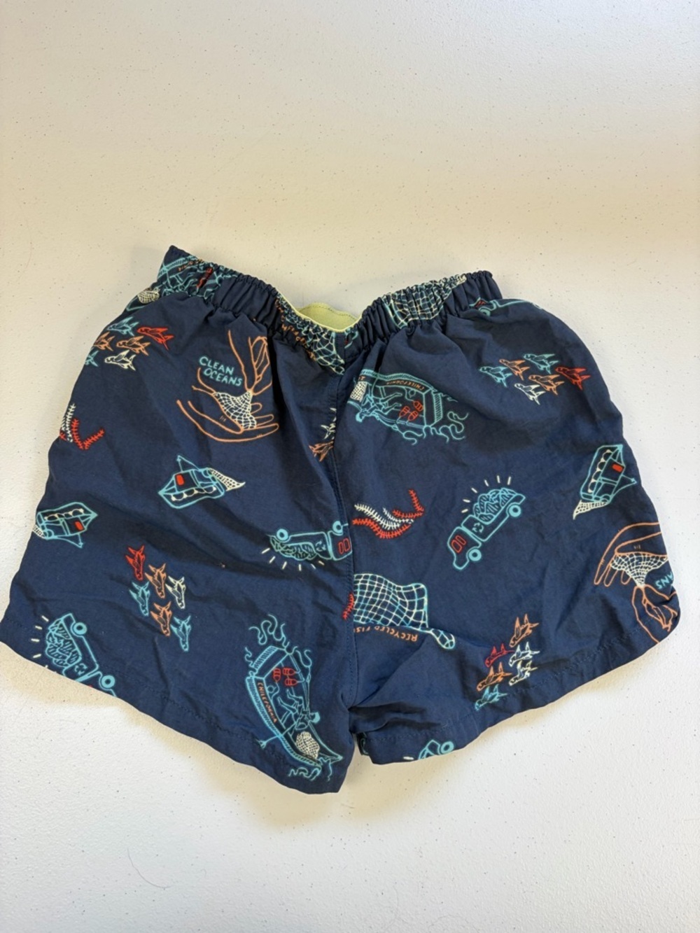 Patagonia Boys Shorts Baggies Blue Ocean Elastic Waist Size 3T Summer Beach - Picture 4 of 6